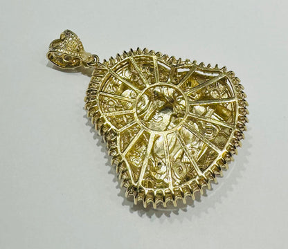 10K GOLD LAUGHING BUDDHA PENDANT WITH WHITE SAPPHIRE- WEIGHT: 20.0gm