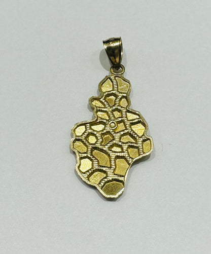 10K GOLD NUGGET PENDANT- WEIGHT:  1.6gm