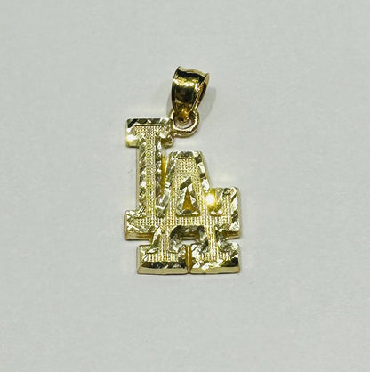 10K GOLD "LA" PENDANT- WEIGHT:  1.8gm