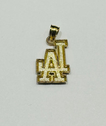 10K GOLD "LA" PENDANT- WEIGHT:  1.8gm