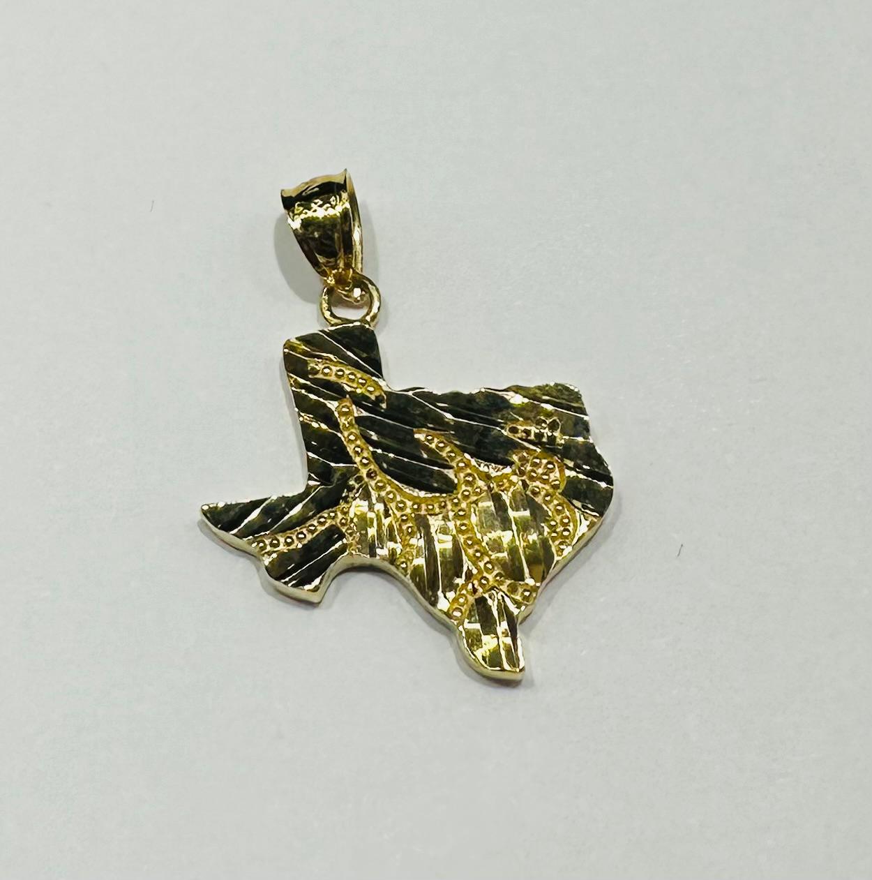 10K GOLD TEXAS NUGGET PENDANT- WEIGHT:  2.5gm