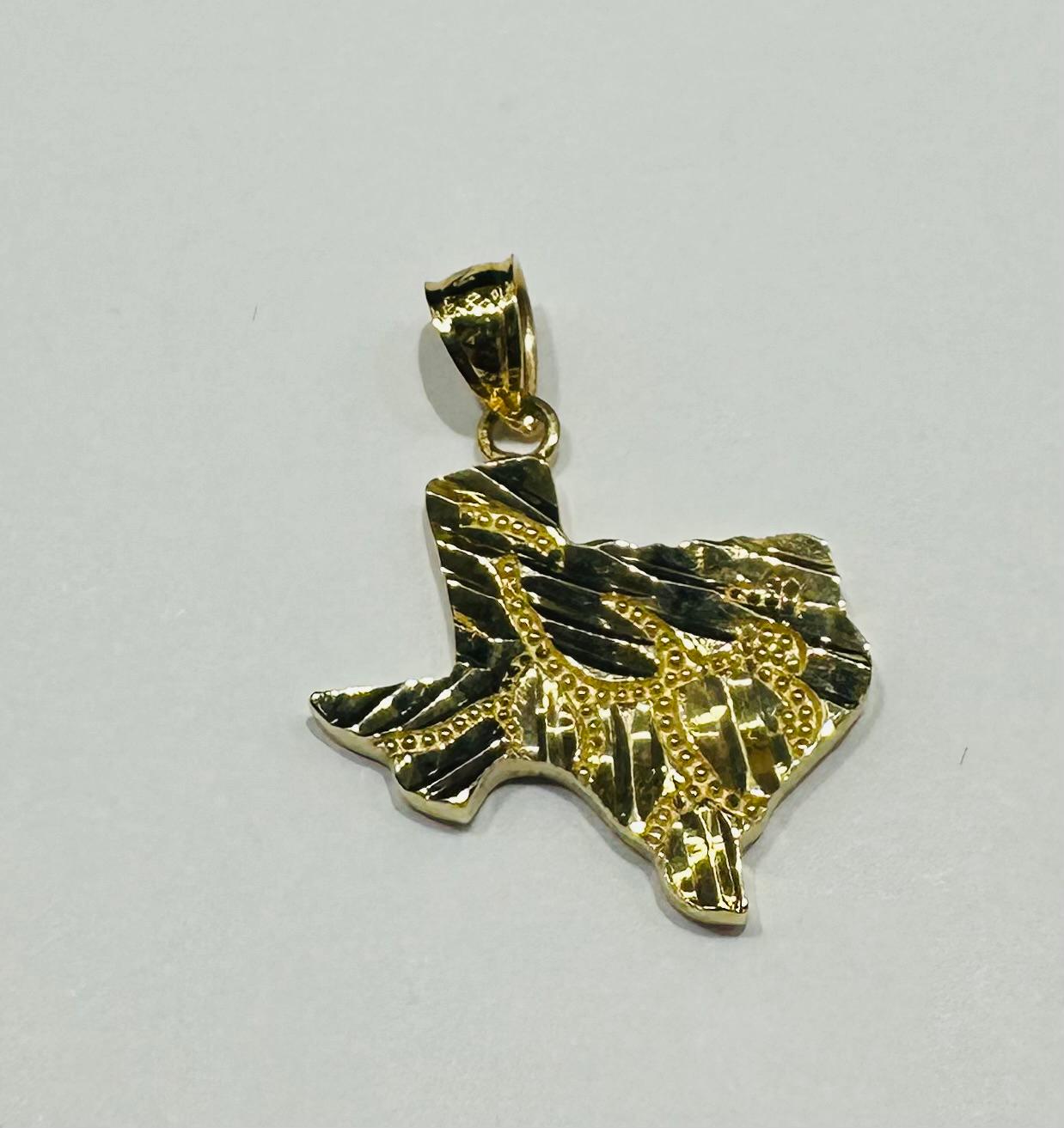 10K GOLD TEXAS NUGGET PENDANT- WEIGHT:  2.5gm