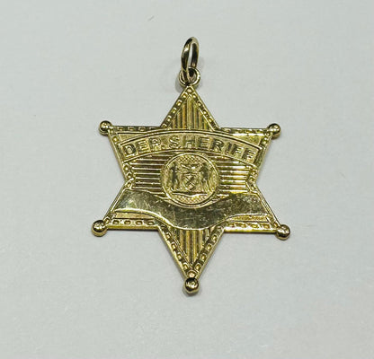 10K GOLD SHERIFF CHARM PENDANT- WEIGHT:  1.8gm