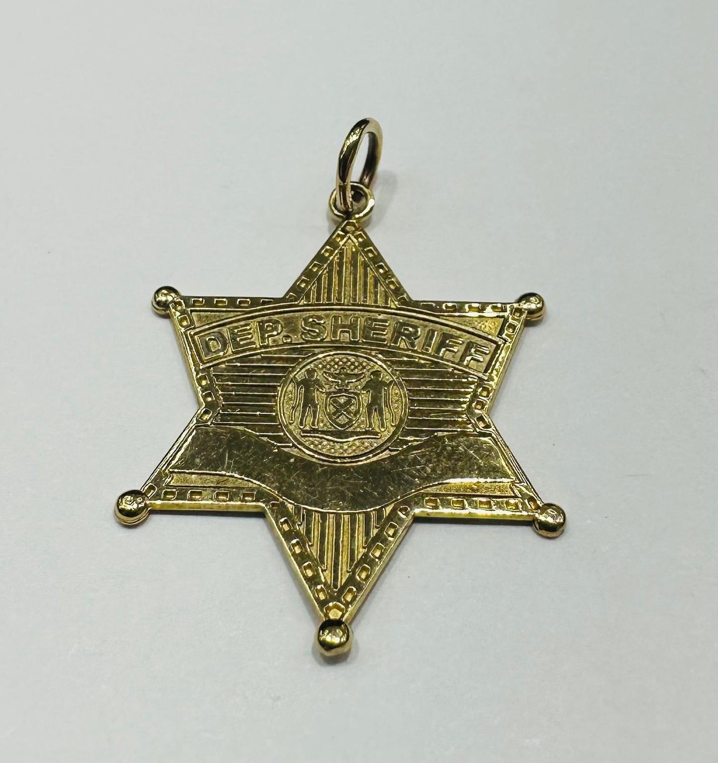 10K GOLD SHERIFF CHARM PENDANT- WEIGHT:  1.8gm