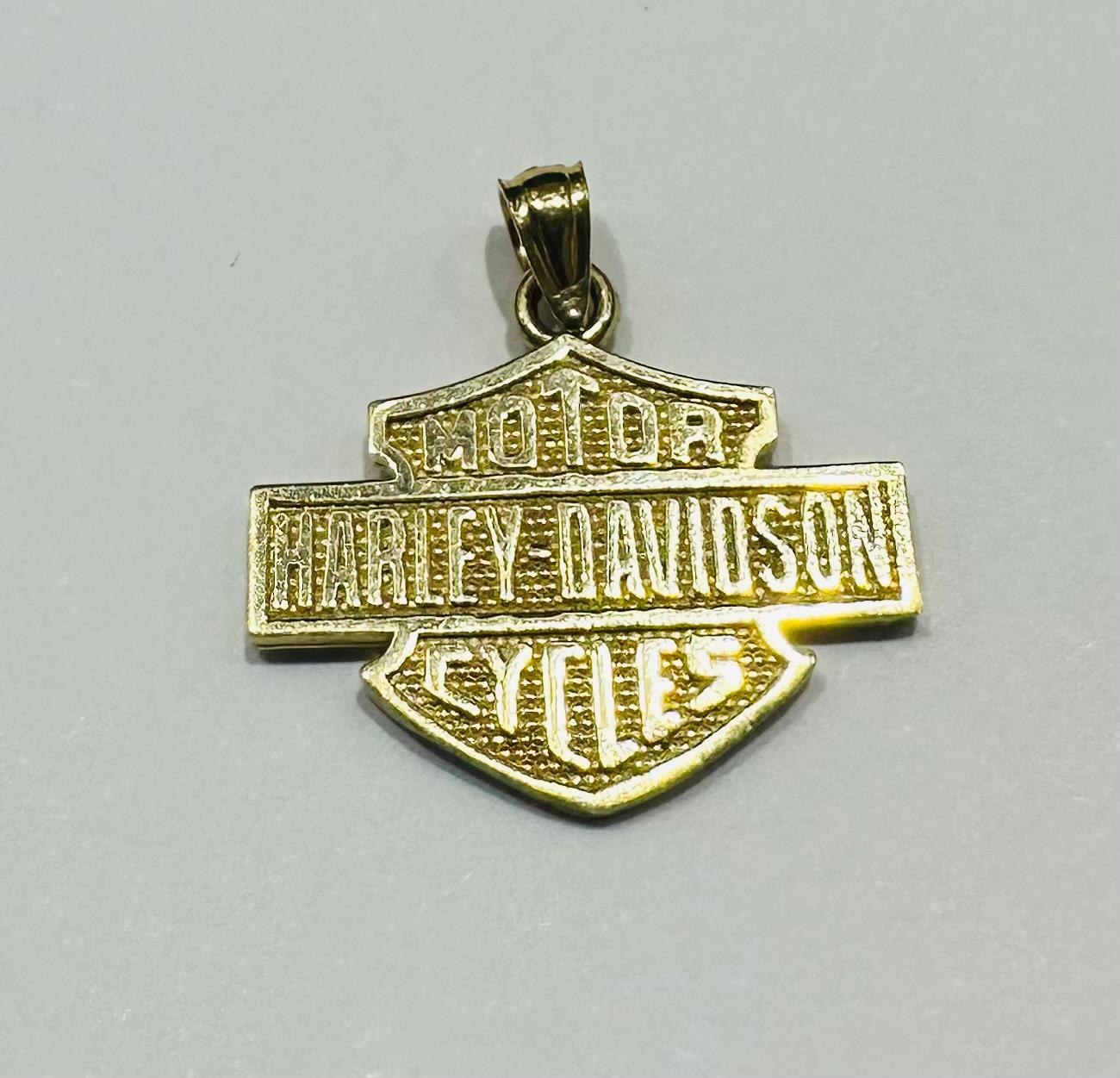 10K GOLD HARLEY DAVIDSON PENDANT- WEIGHT:  1.8gm