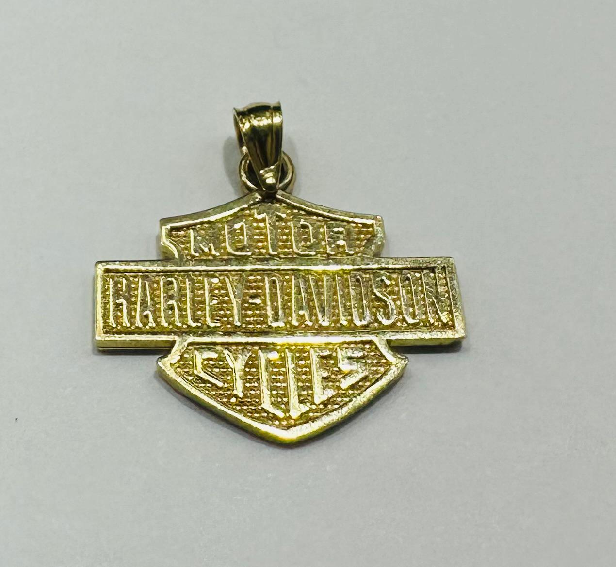 10K GOLD HARLEY DAVIDSON PENDANT- WEIGHT:  1.8gm