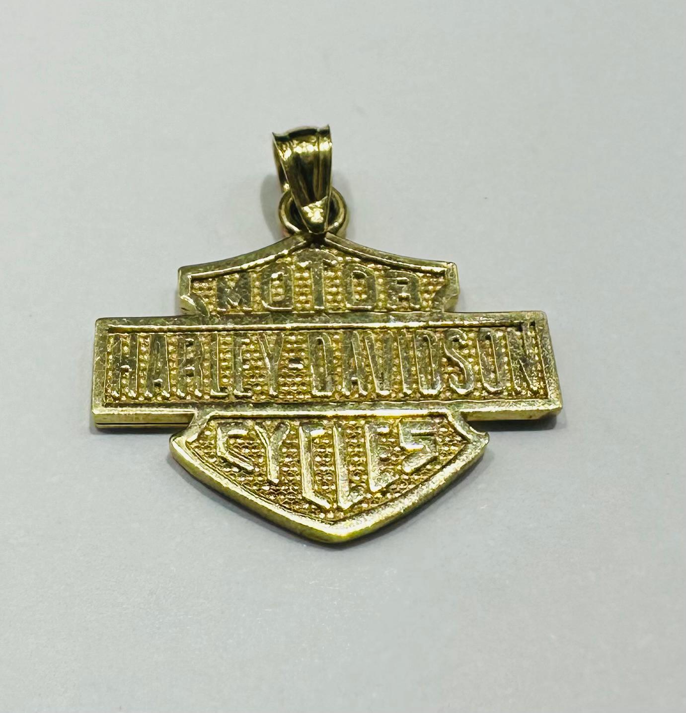 10K GOLD HARLEY DAVIDSON PENDANT- WEIGHT:  1.8gm