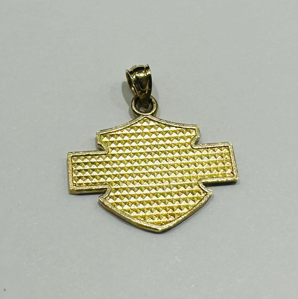 10K GOLD HARLEY DAVIDSON PENDANT- WEIGHT:  1.8gm
