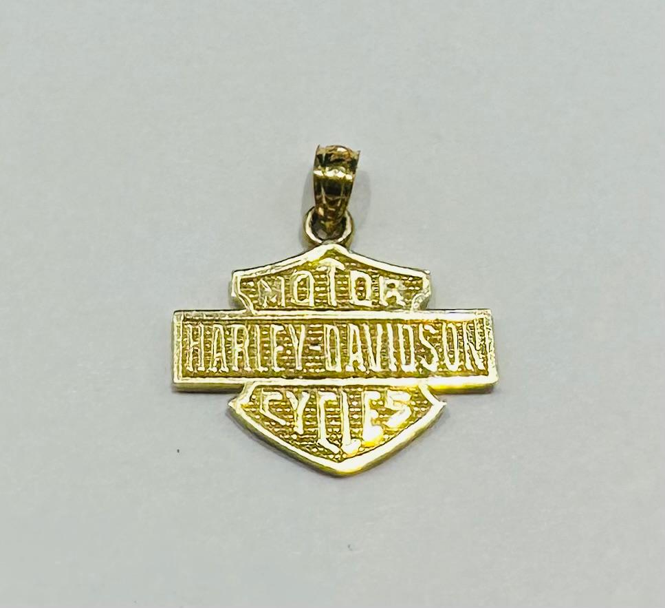 10K GOLD HARLEY DAVIDSON PENDANT- WEIGHT:  1.8gm