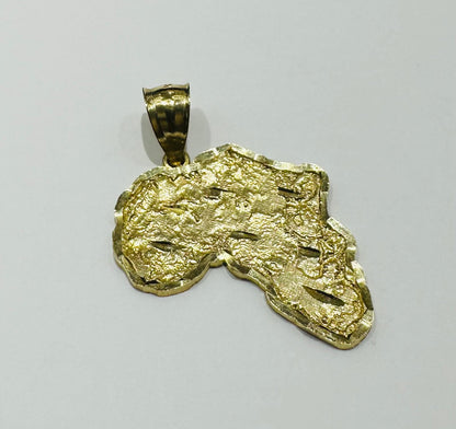 10K GOLD AFRICA PENDANT- WEIGHT:  3.5gm