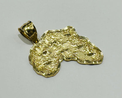 10K GOLD AFRICA PENDANT- WEIGHT:  3.5gm