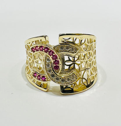 10K GOLD RING WITH SAPPHIRE STONES- WEIGHT: 2.7gm