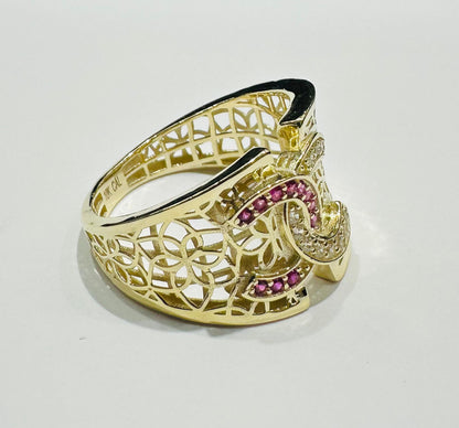 10K GOLD RING WITH SAPPHIRE STONES- WEIGHT: 2.7gm
