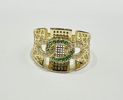 10K GOLD RING WITH SAPPHIRE STONES- WEIGHT: 3.4gm