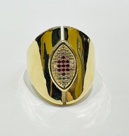 10K GOLD RING WITH SAPPHIRE STONES- WEIGHT: 2.7gm