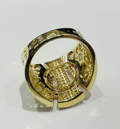 10K GOLD RING WITH SAPPHIRE STONES- WEIGHT: 3.5gm