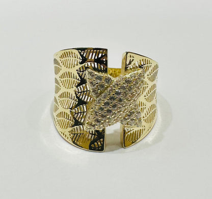 10K GOLD RING WITH SAPPHIRE STONES-WEIGHT: 3.1gm