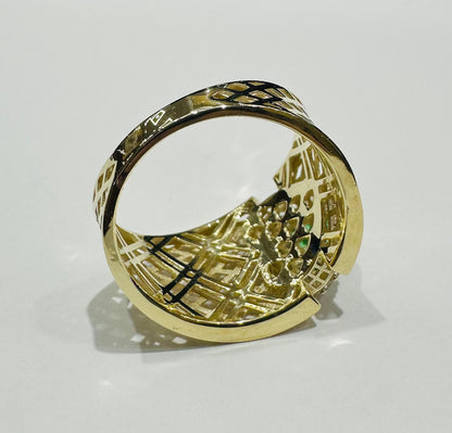 10K GOLD RING WITH SAPPHIRE STONES-WEIGHT: 2.5gm