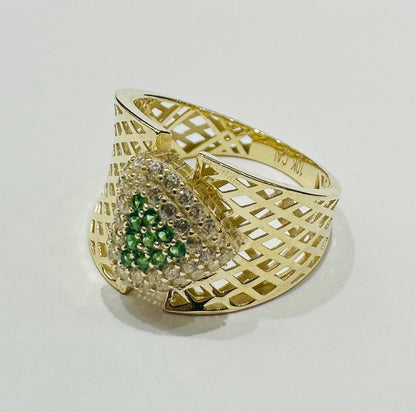 10K GOLD RING WITH SAPPHIRE STONES-WEIGHT: 2.5gm