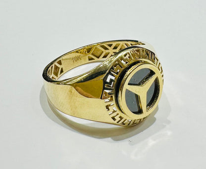 10K GOLD MERCEDES BENZ RING-WEIGHT: 4.5gm