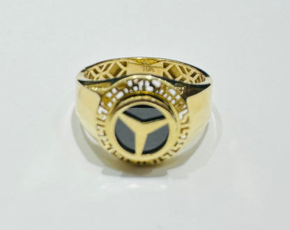 10K GOLD MERCEDES BENZ RING-WEIGHT: 4.5gm