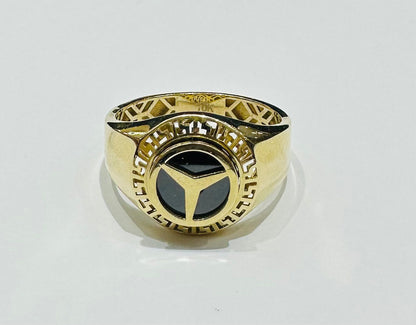 10K GOLD MERCEDES BENZ RING-WEIGHT: 4.5gm