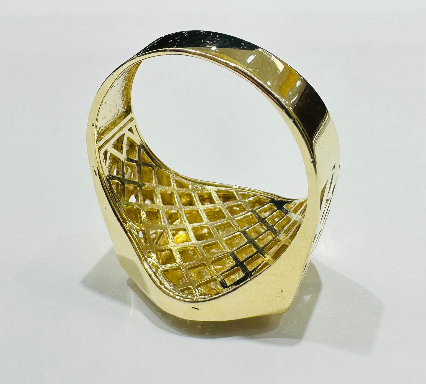 10K GOLD MEDUSA HEAD RING-WEIGHT: 5.9gm