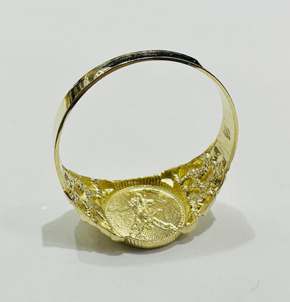 10K GOLD 50 PESOS CENTANARIO NUGGET RING- WEIGHT: 2.5gm