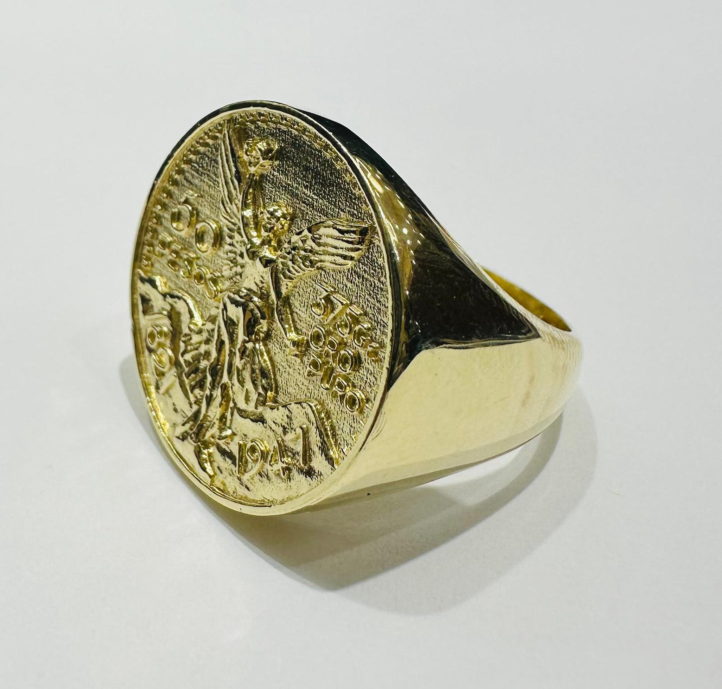 10K GOLD 50 PESOS CENTANARIO NUGGET RING- WEIGHT: 5.5gm