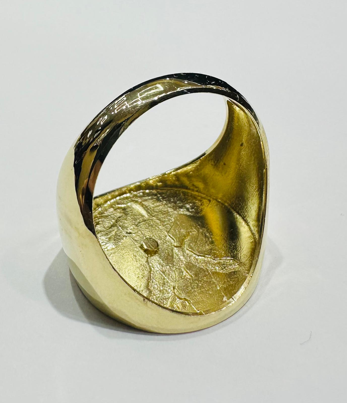 10K GOLD 50 PESOS CENTANARIO NUGGET RING- WEIGHT: 5.5gm