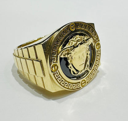 10K GOLD MEDUSA HEAD RING- WEIGHT: 7.4gm