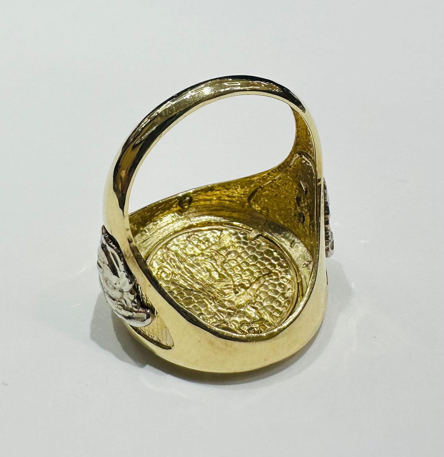 10K GOLD LADY LIBERTY COIN RING- WEIGHT: 7.4gm