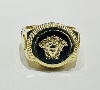 10K GOLD MEDUSA HEAD RING- WEIGHT: 9.0gm