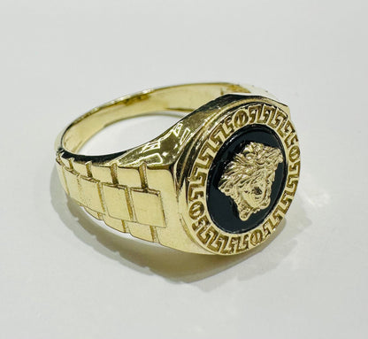 10K GOLD MEDUSA HEAD RING- WEIGHT: 6.0gm