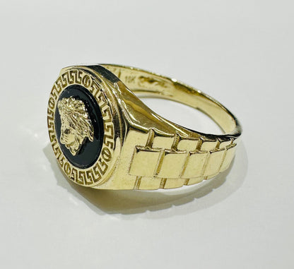 10K GOLD MEDUSA HEAD RING- WEIGHT: 6.0gm