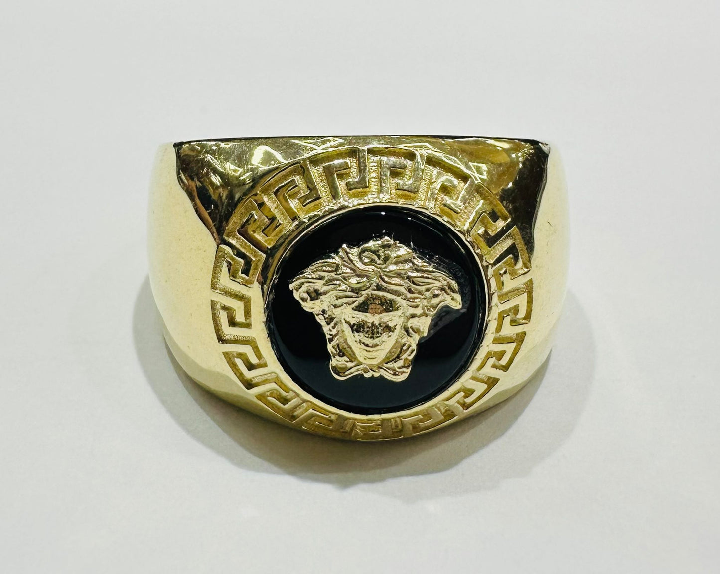 10K GOLD MEDUSA HEAD RING- WEIGHT: 8.5gm