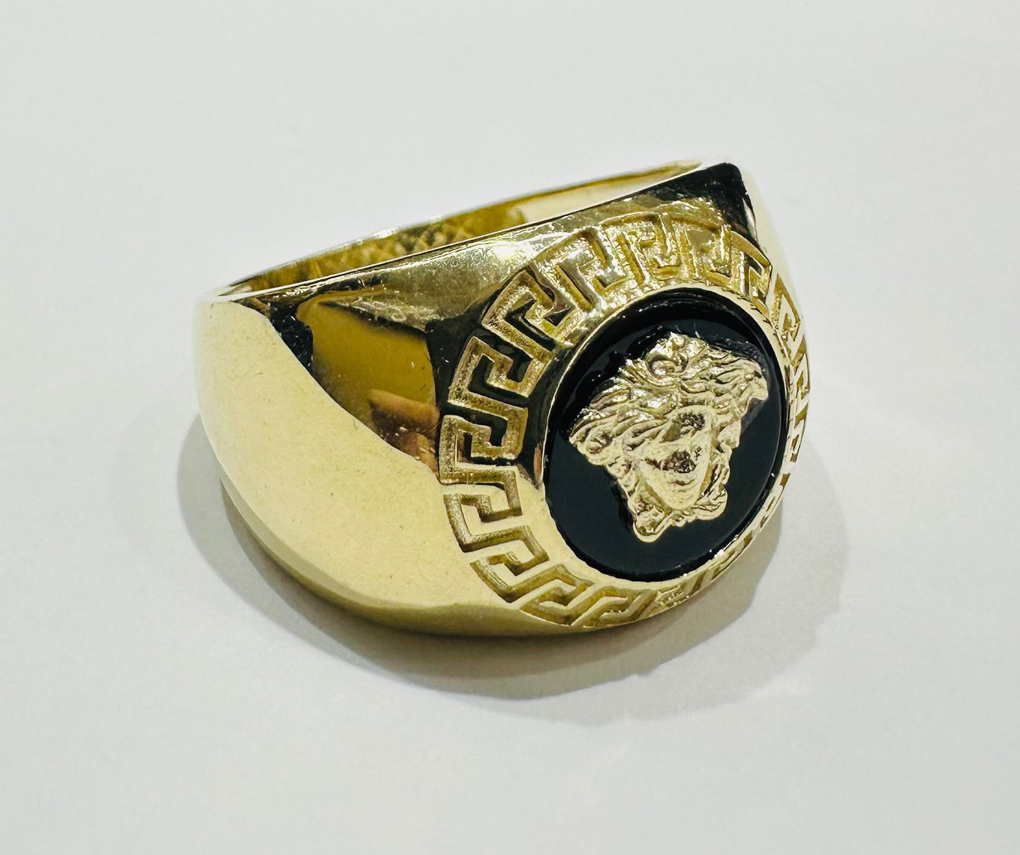 10K GOLD MEDUSA HEAD RING- WEIGHT: 8.5gm
