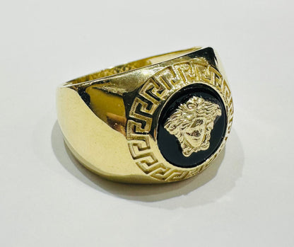 10K GOLD MEDUSA HEAD RING- WEIGHT: 8.5gm
