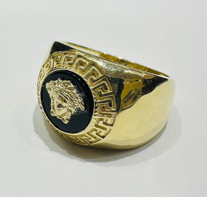 10K GOLD MEDUSA HEAD RING- WEIGHT: 8.5gm