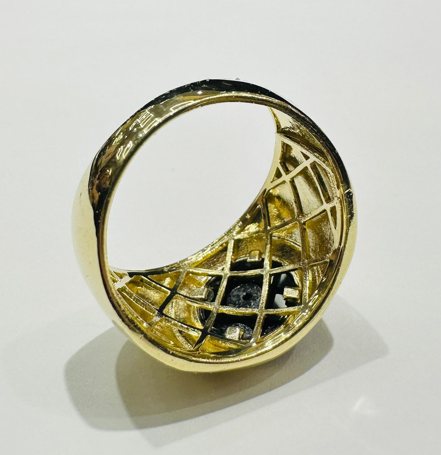 10K GOLD MEDUSA HEAD RING- WEIGHT: 8.5gm