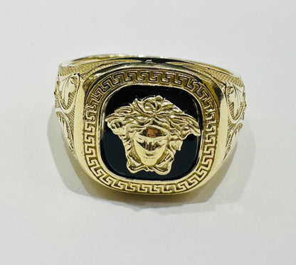 10K GOLD MEDUSA HEAD RING- WEIGHT: 7.5gm