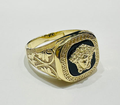 10K GOLD MEDUSA HEAD RING- WEIGHT: 7.5gm
