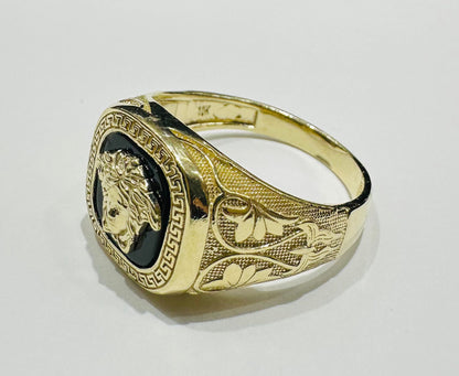 10K GOLD MEDUSA HEAD RING- WEIGHT: 7.5gm