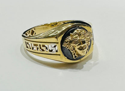 10K GOLD MEDUSA HEAD RING- WEIGHT: 4.3gm