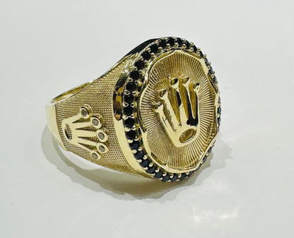 10K GOLD ROLEX RING WITH SAPPHIRE STONES- WEIGHT: 8.0gm