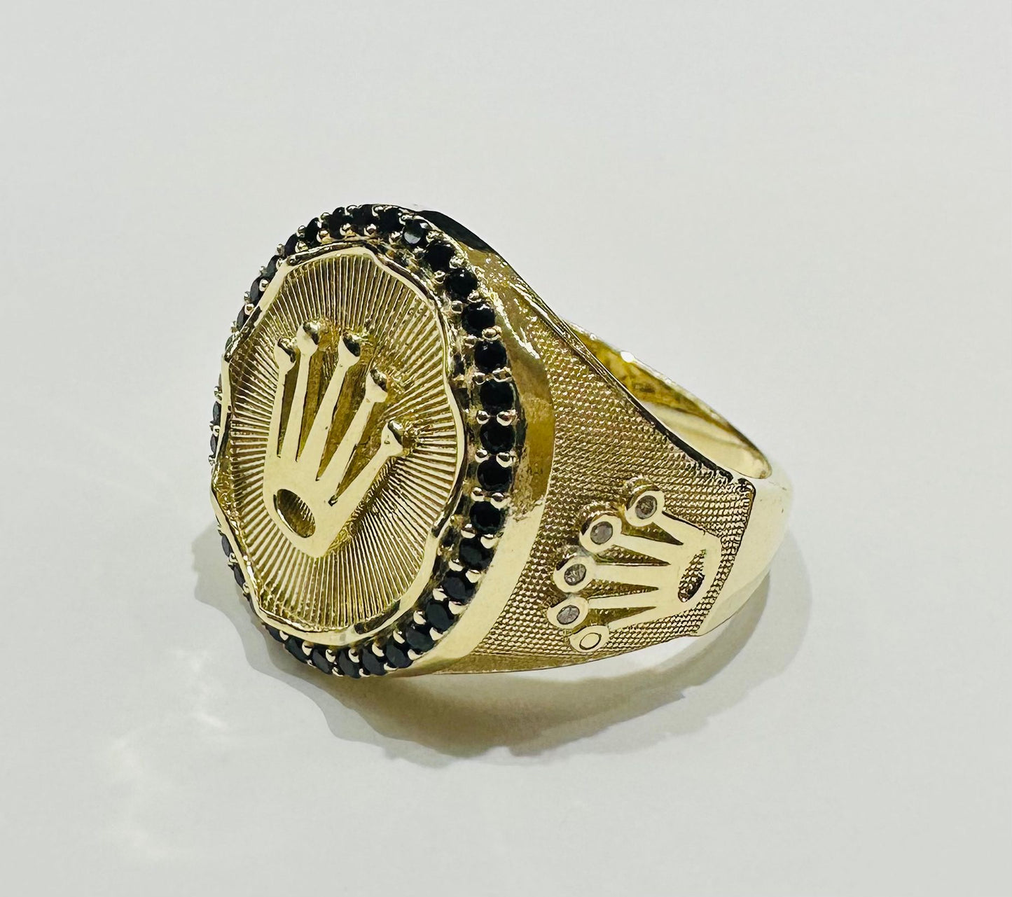 10K GOLD ROLEX RING WITH SAPPHIRE STONES- WEIGHT: 8.0gm