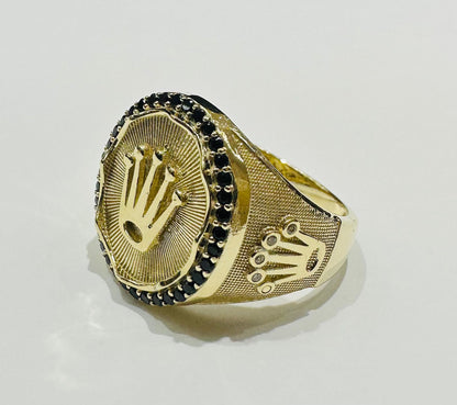 10K GOLD ROLEX RING WITH SAPPHIRE STONES- WEIGHT: 8.0gm