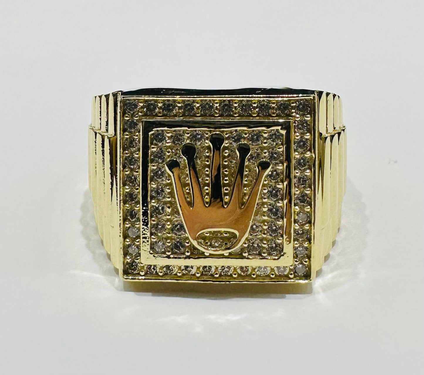 10K GOLD ROLEX RING WITH SAPPHIRE STONES- WEIGHT: 10.3gm