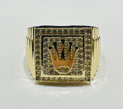 10K GOLD ROLEX RING WITH SAPPHIRE STONES- WEIGHT: 10.3gm