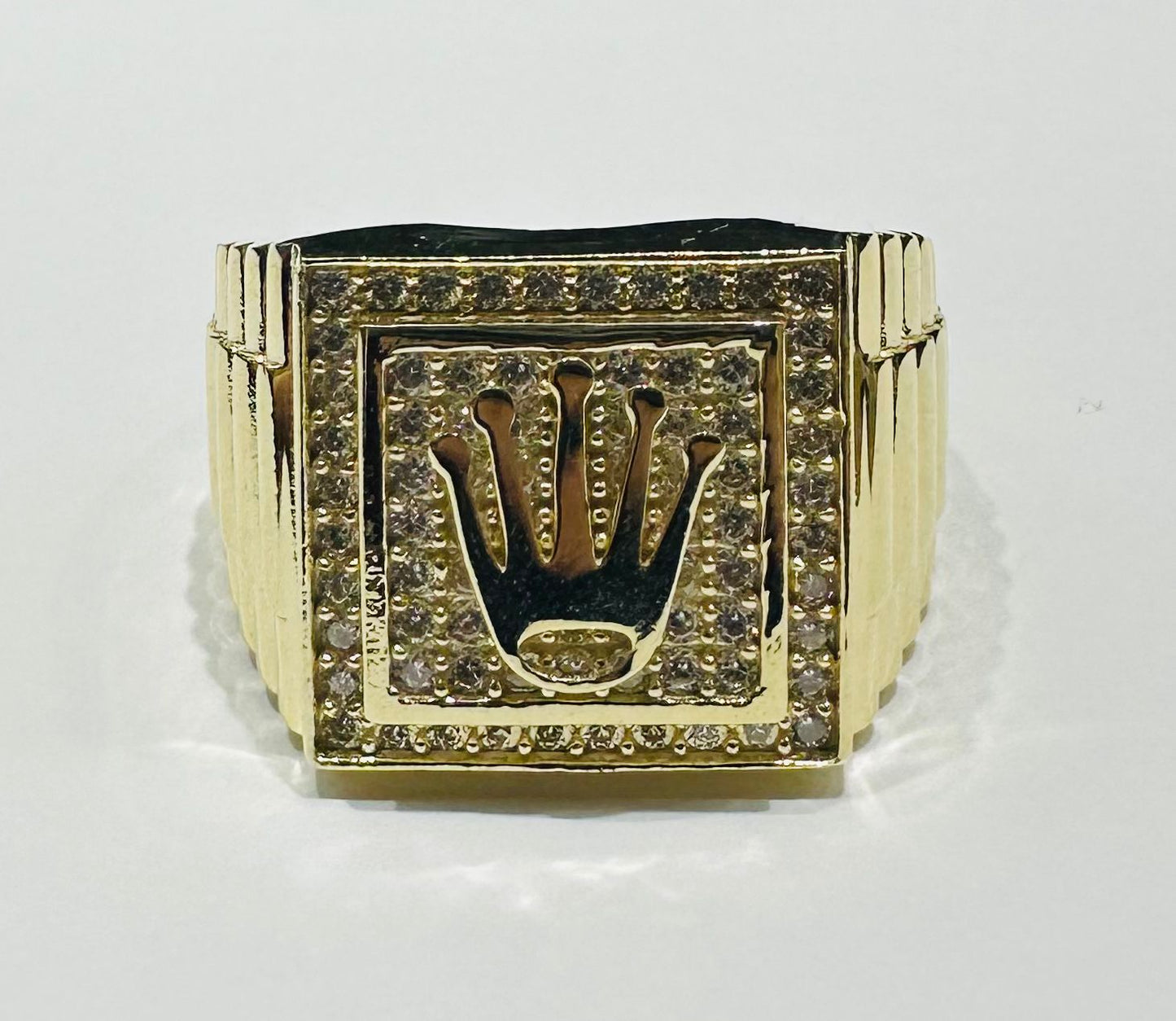 10K GOLD ROLEX RING WITH SAPPHIRE STONES- WEIGHT: 10.3gm